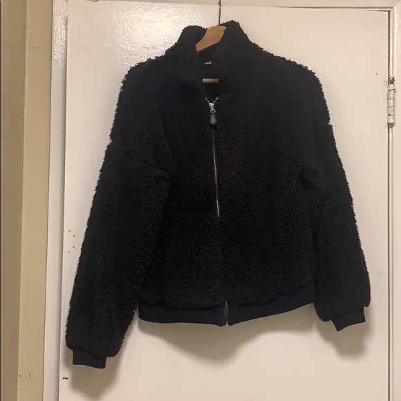 Nordstrom Ragdoll Teddy Sherpa Jacket Black - Picture 2 of 3